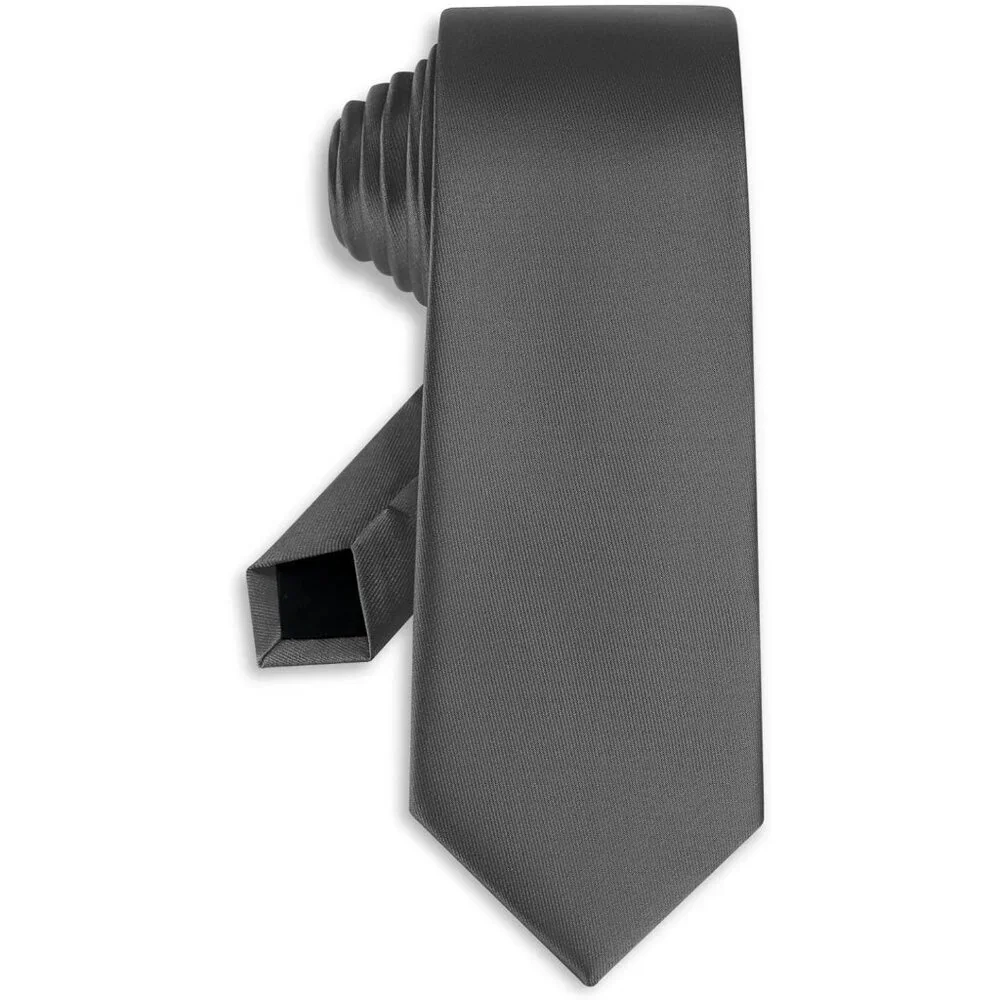 Men's Charcoal Gray Solid Pure Color Formal 3.15